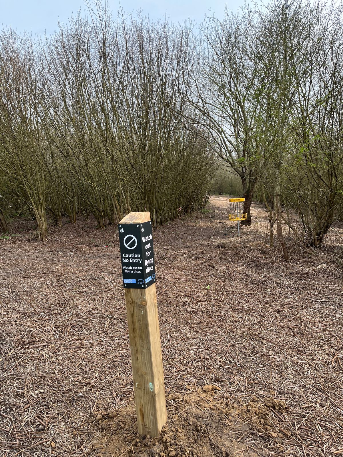 Warning and directional sign