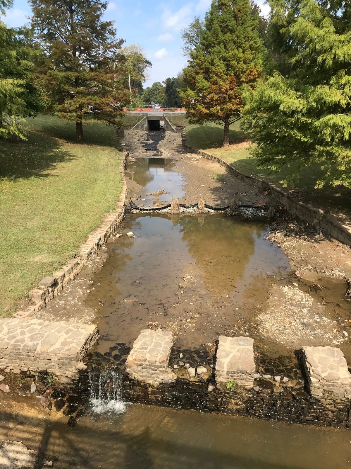more pics of creek through park and course