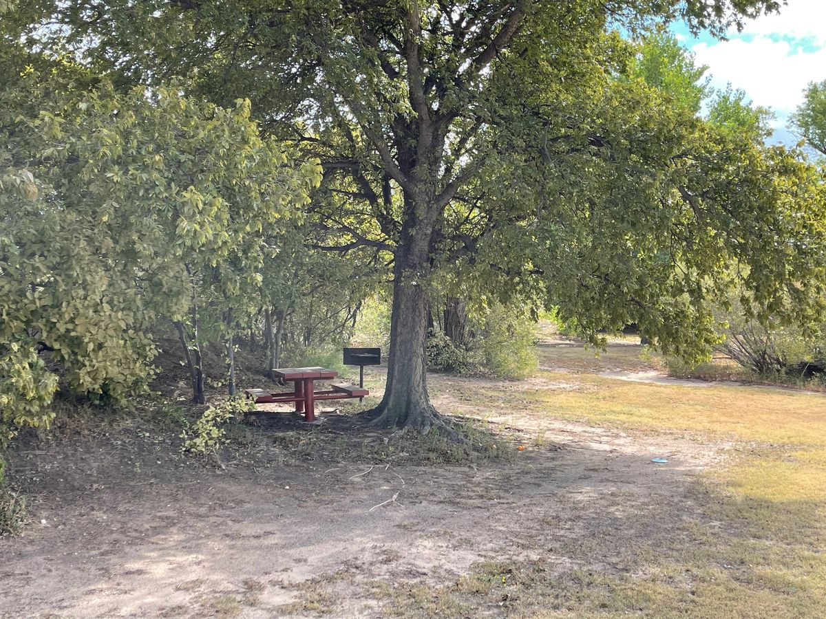 Lots of picnic areas and amenities. Fresh water spickets, picnic tables, grills, clean restrooms, and a playground for the kids.