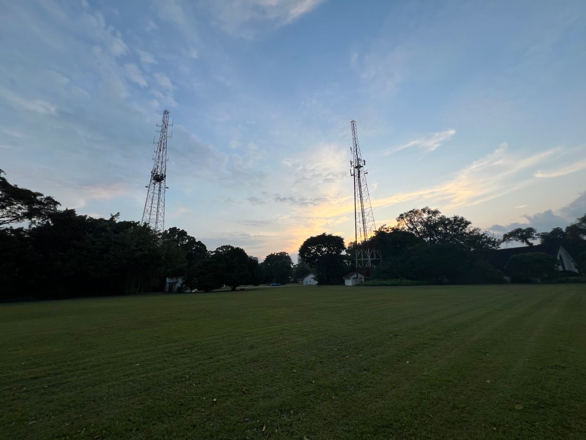 The twin TV towers are easily visible from most of the surrounding area and the base of the tower on the left is the home to Hole 18 basket.