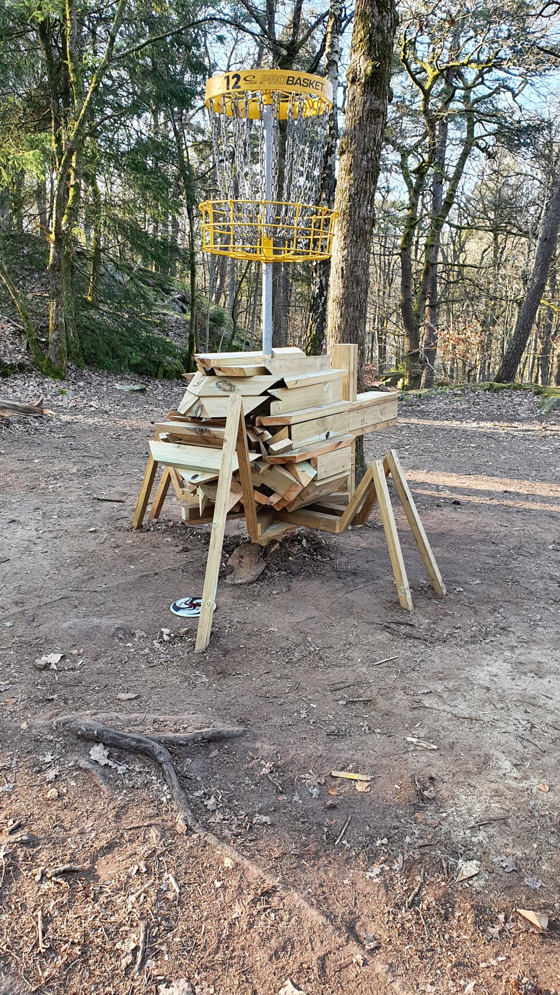 Old basket position on yellow course