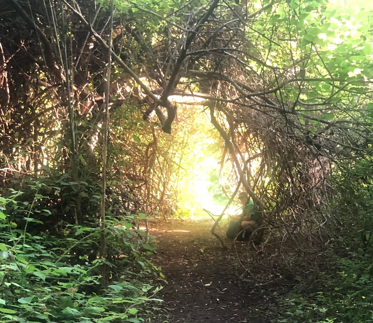 Sunset coming through tunnel leading to hole 1