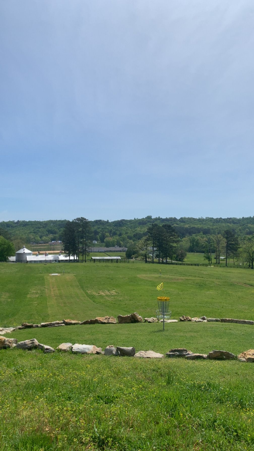 Looking down from the peak of the course, toward 10’s green.
