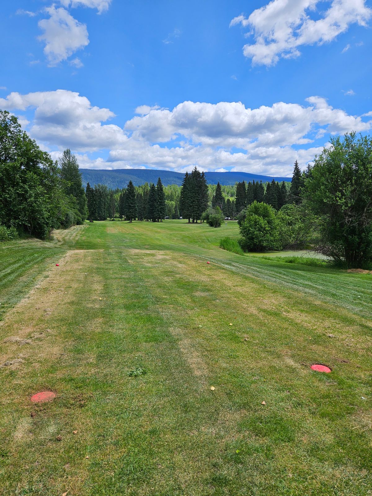 Mandatory left around pond (flag to be installed).  OB left side of fairway