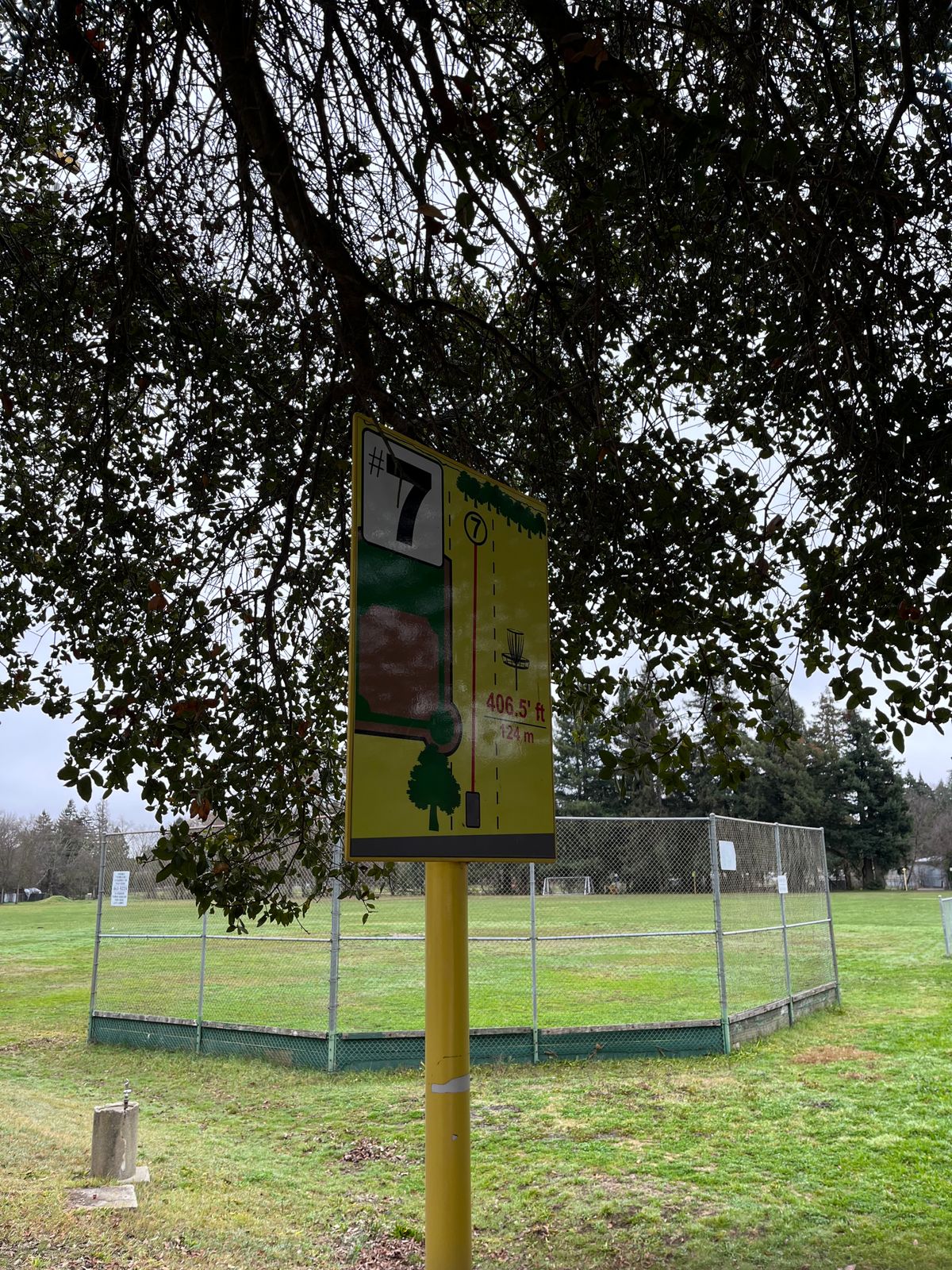 Signage on hole 7.