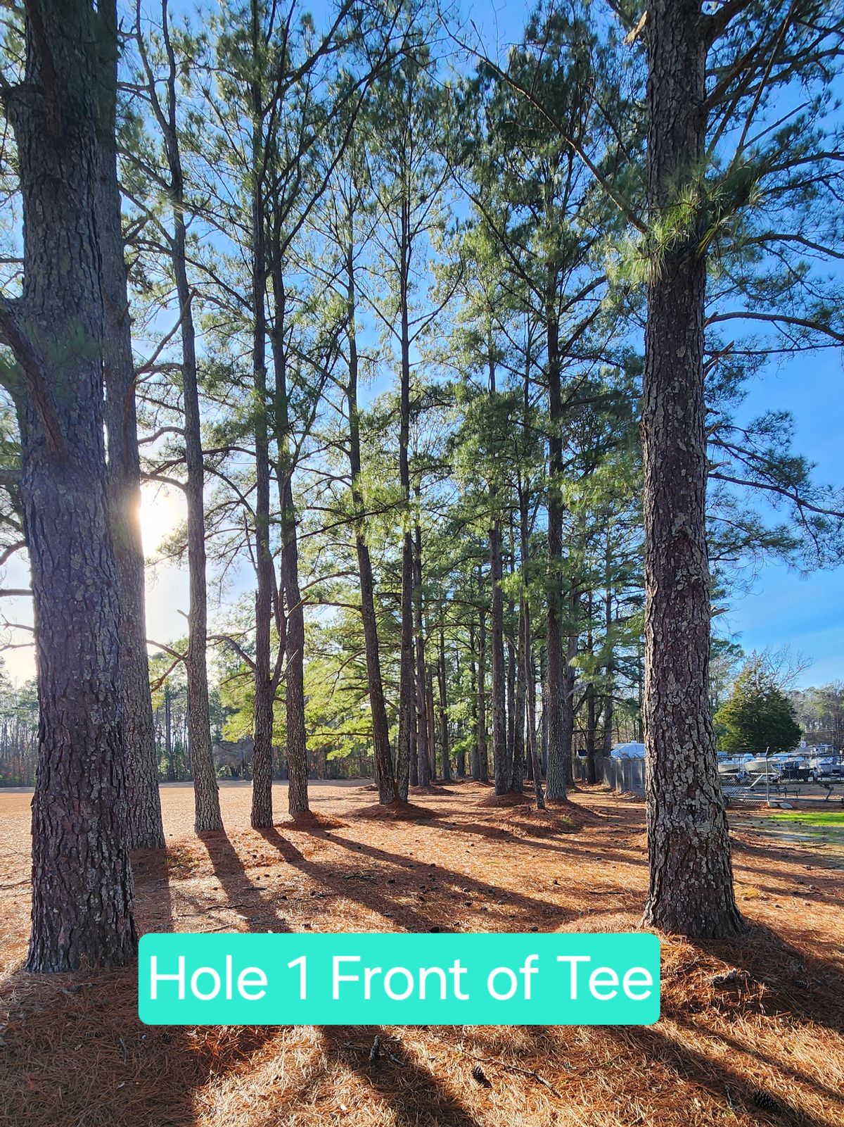Hole 1. 
OB over right fence.