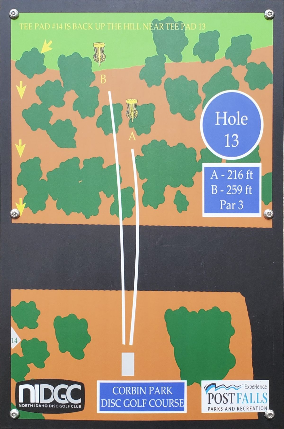 Tee sign hole 13