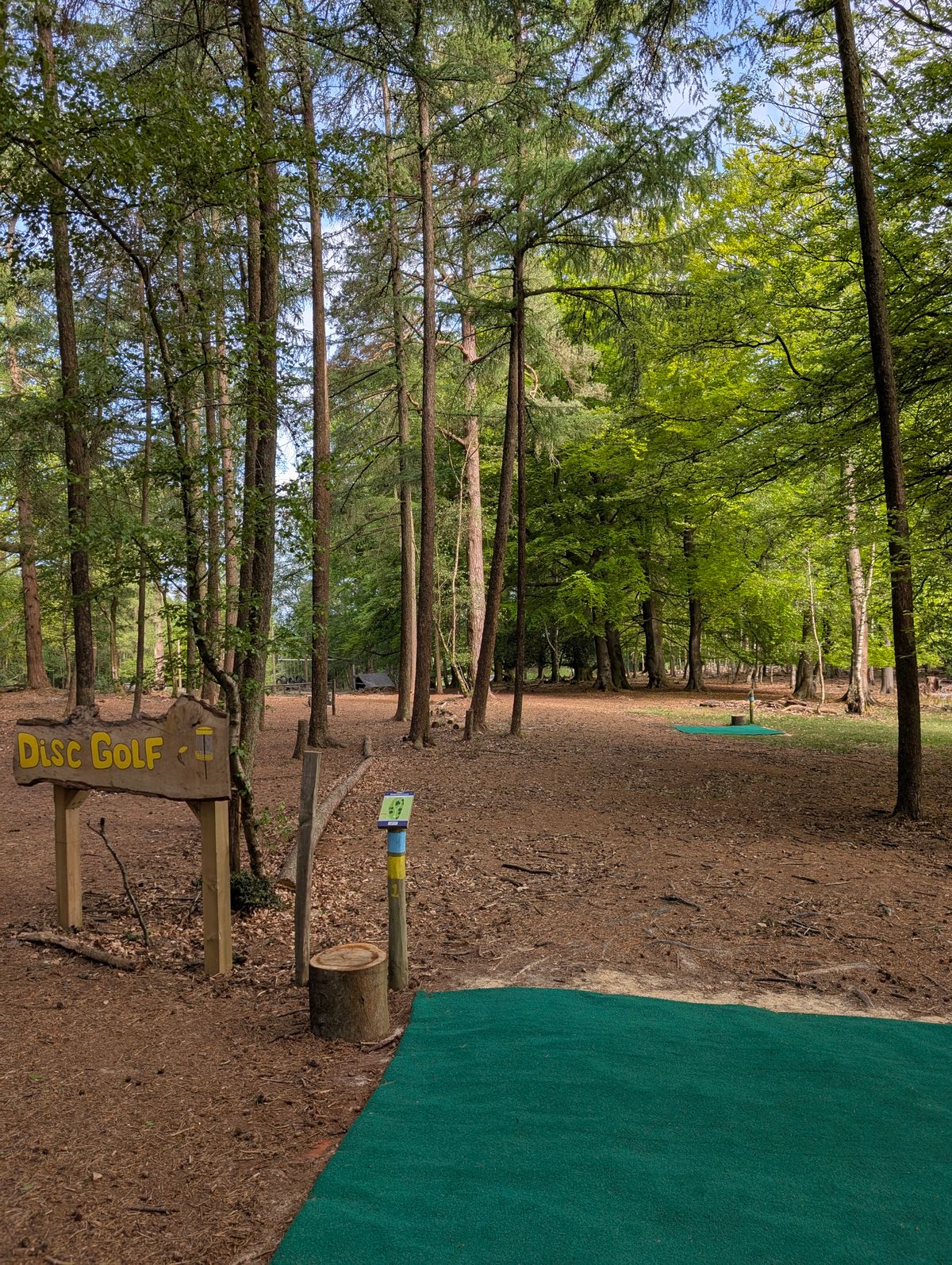 Hole 1 teepad blue/yellow