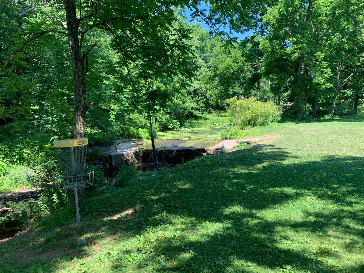 Hole 16 green looking from deep of the basket