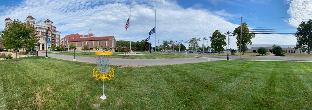 Hole 9 - On/over road and walking path is Out of Bounds.