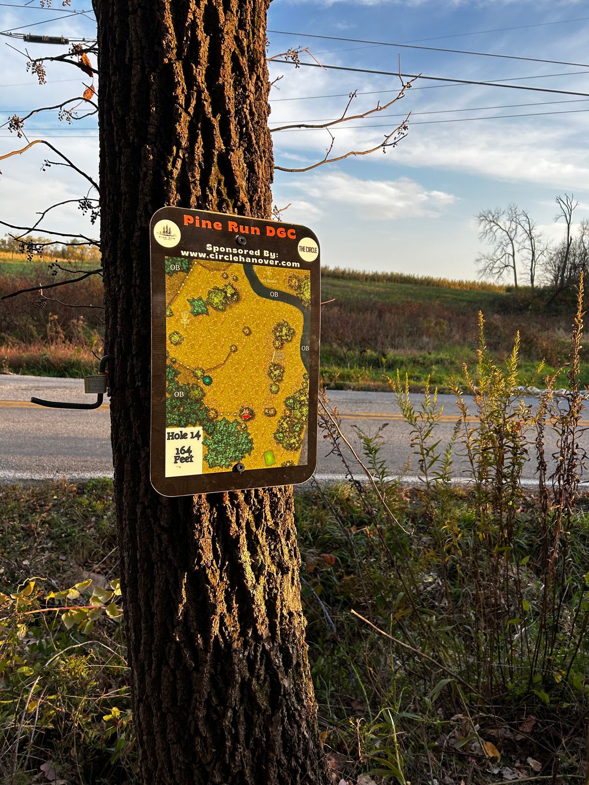 Hole 14 tee sign