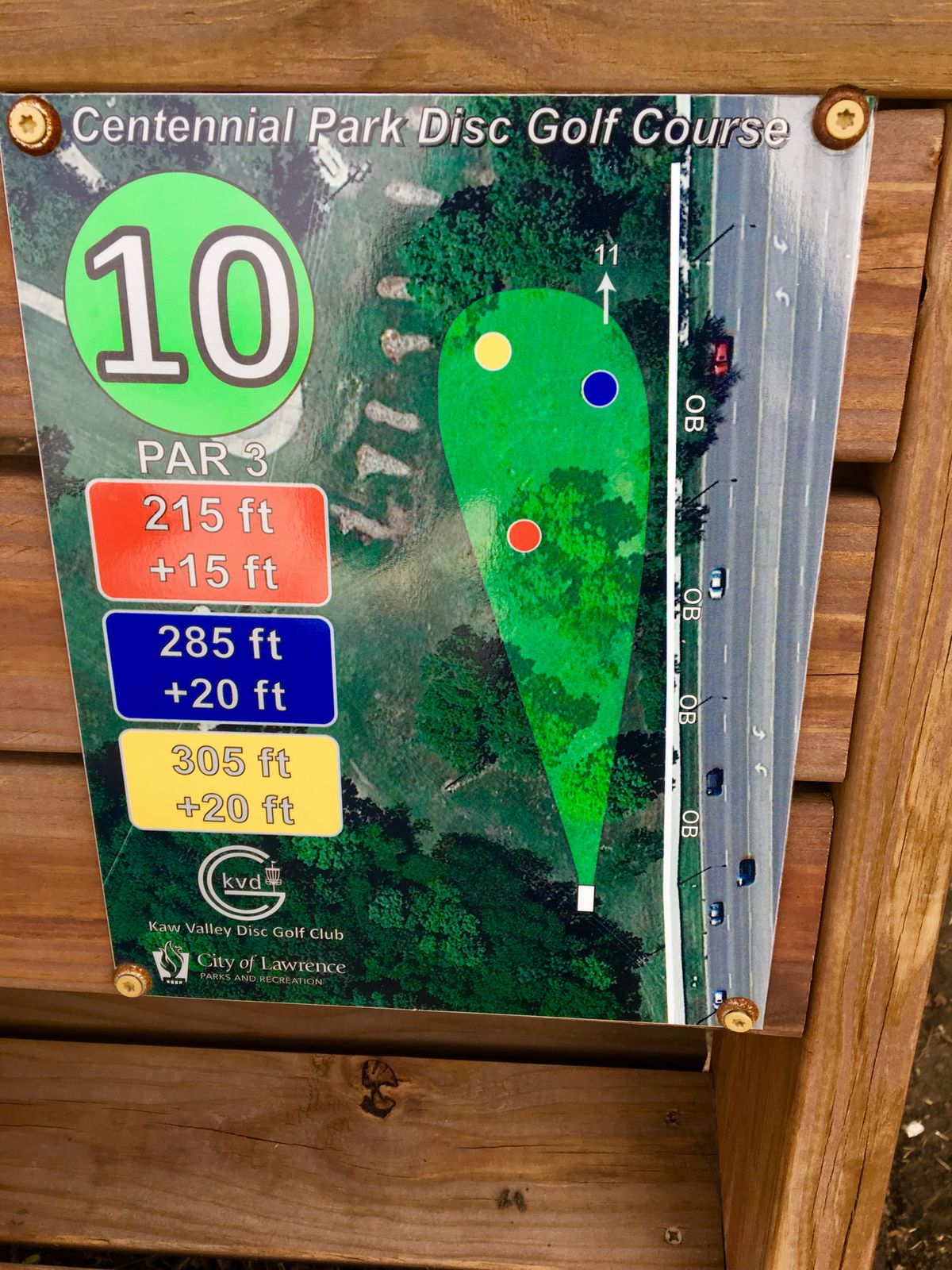 Hole 10 Tee Sign