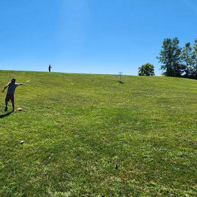 Hole 10's entire green is on a good slope.