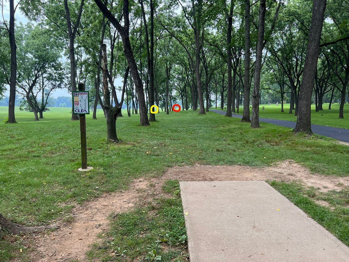 Tee 12. Red and yellow baskets a circled.