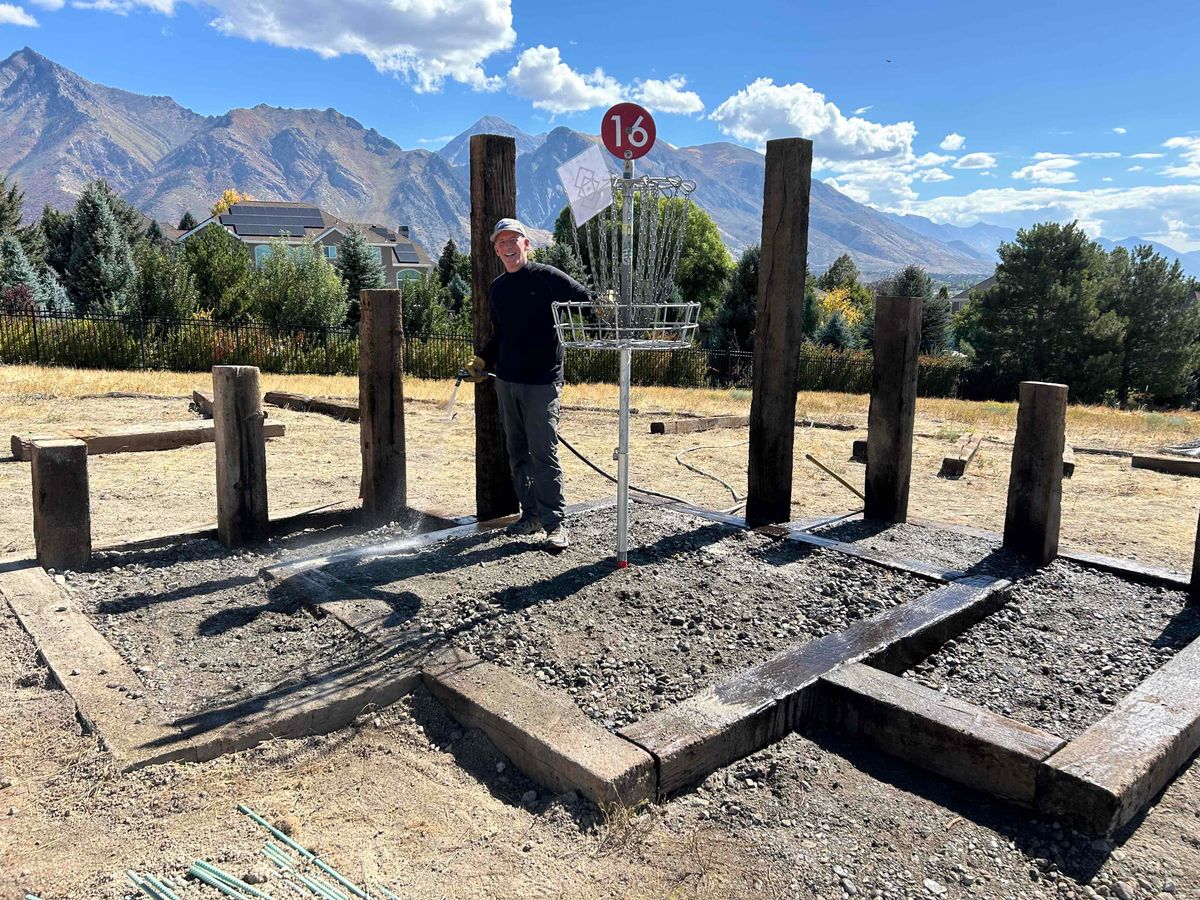 Building hole 16 with course architect Brandon Balkman