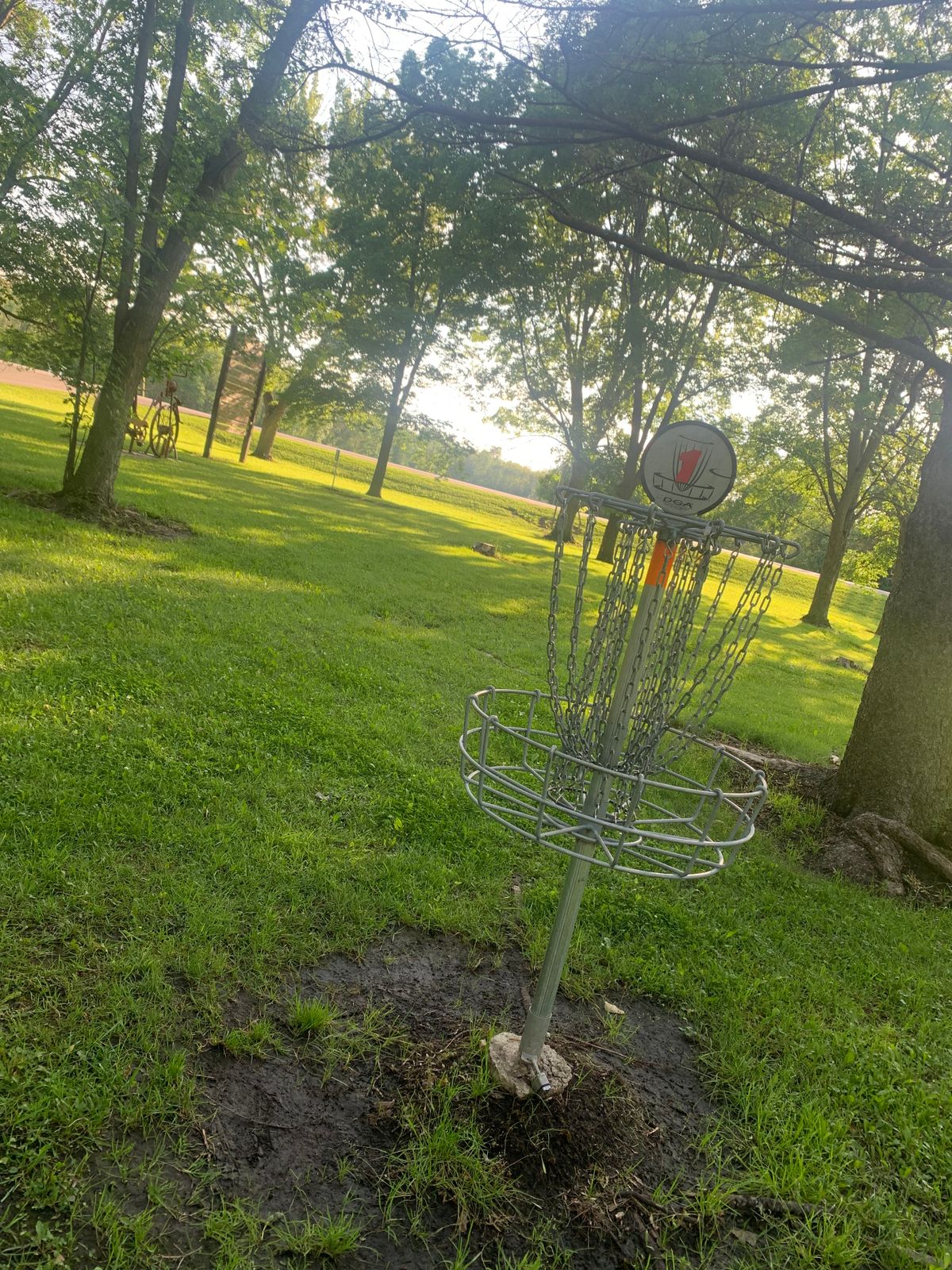 View of hole 1 basket.