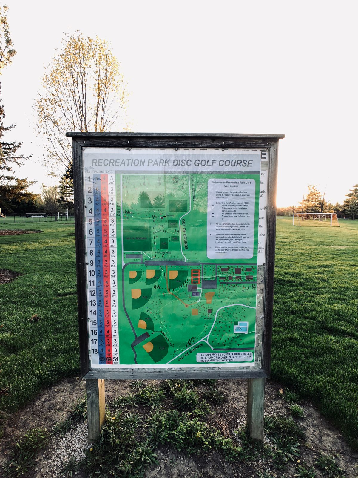 Course map by hole 1
