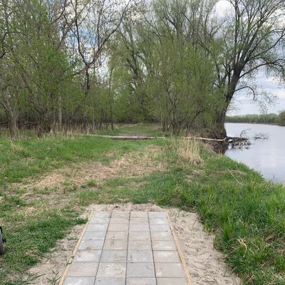 If I recall this is hole 9 along the river. New stone paver tee pads.