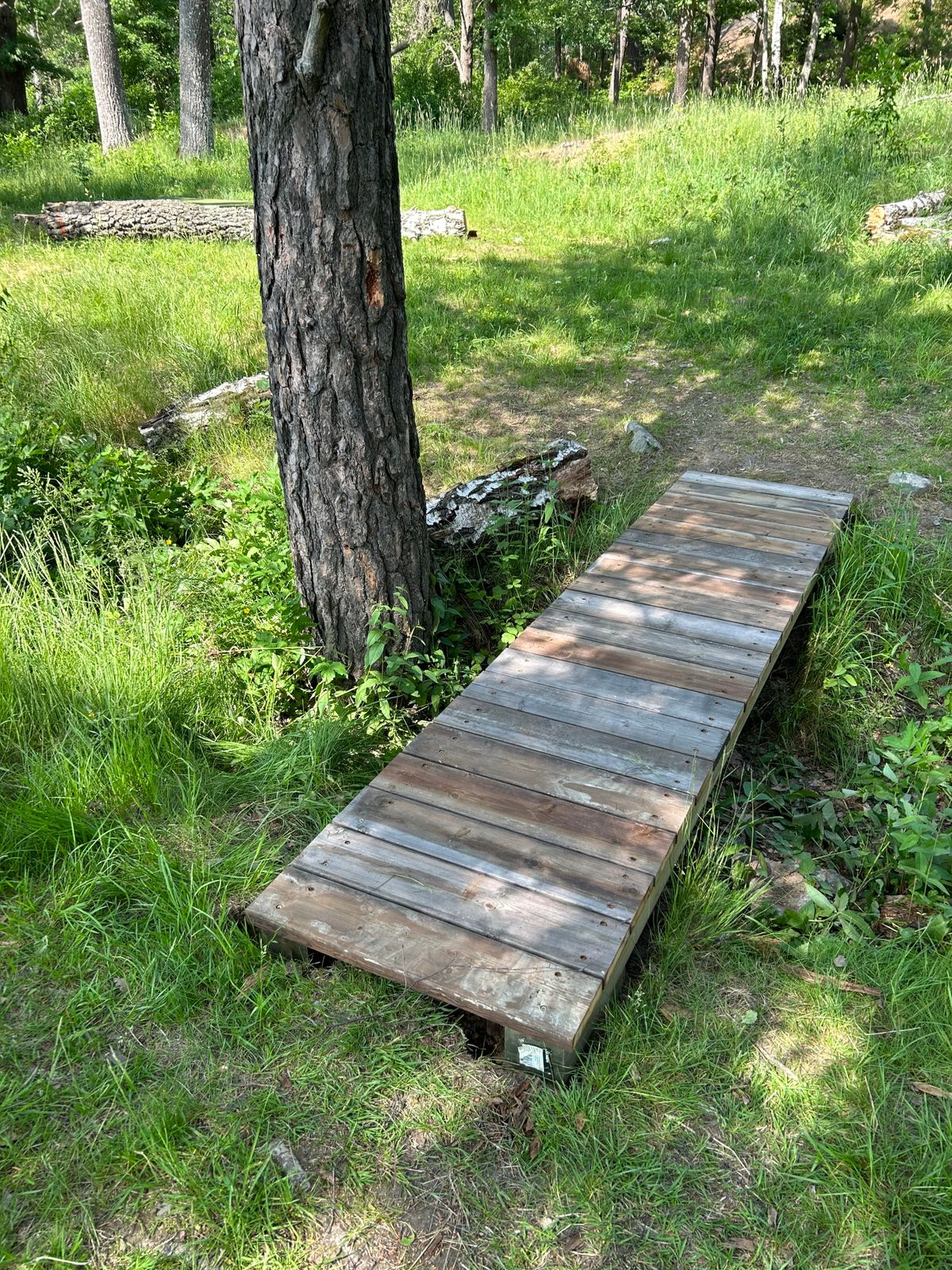 Bro över bäcken.