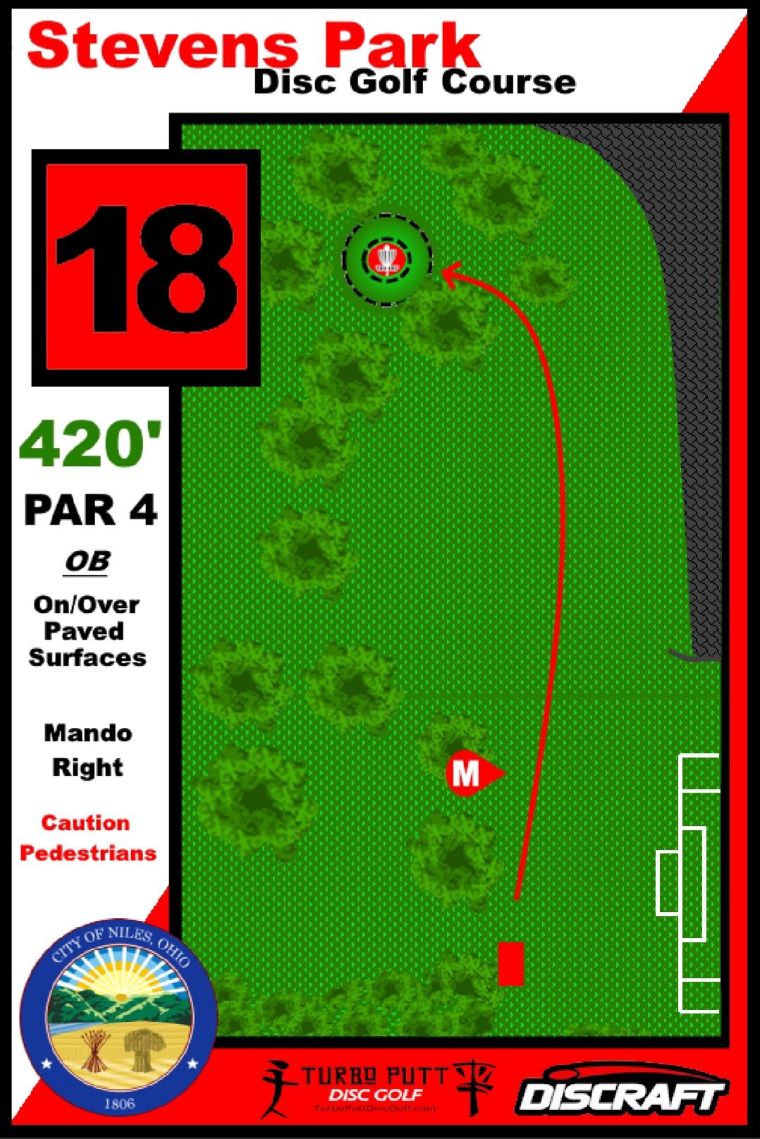 Hole 18 Red Tee Sign