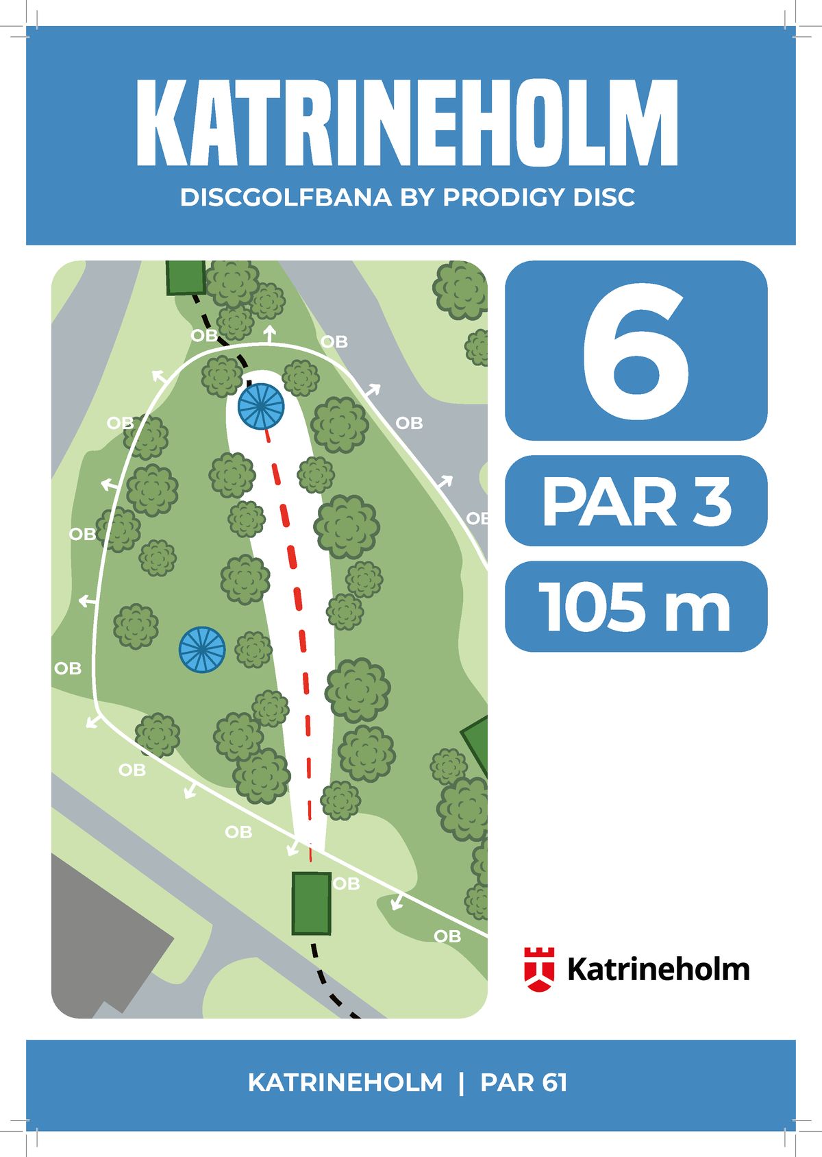 Hålkarta 6, par 3, 105 m