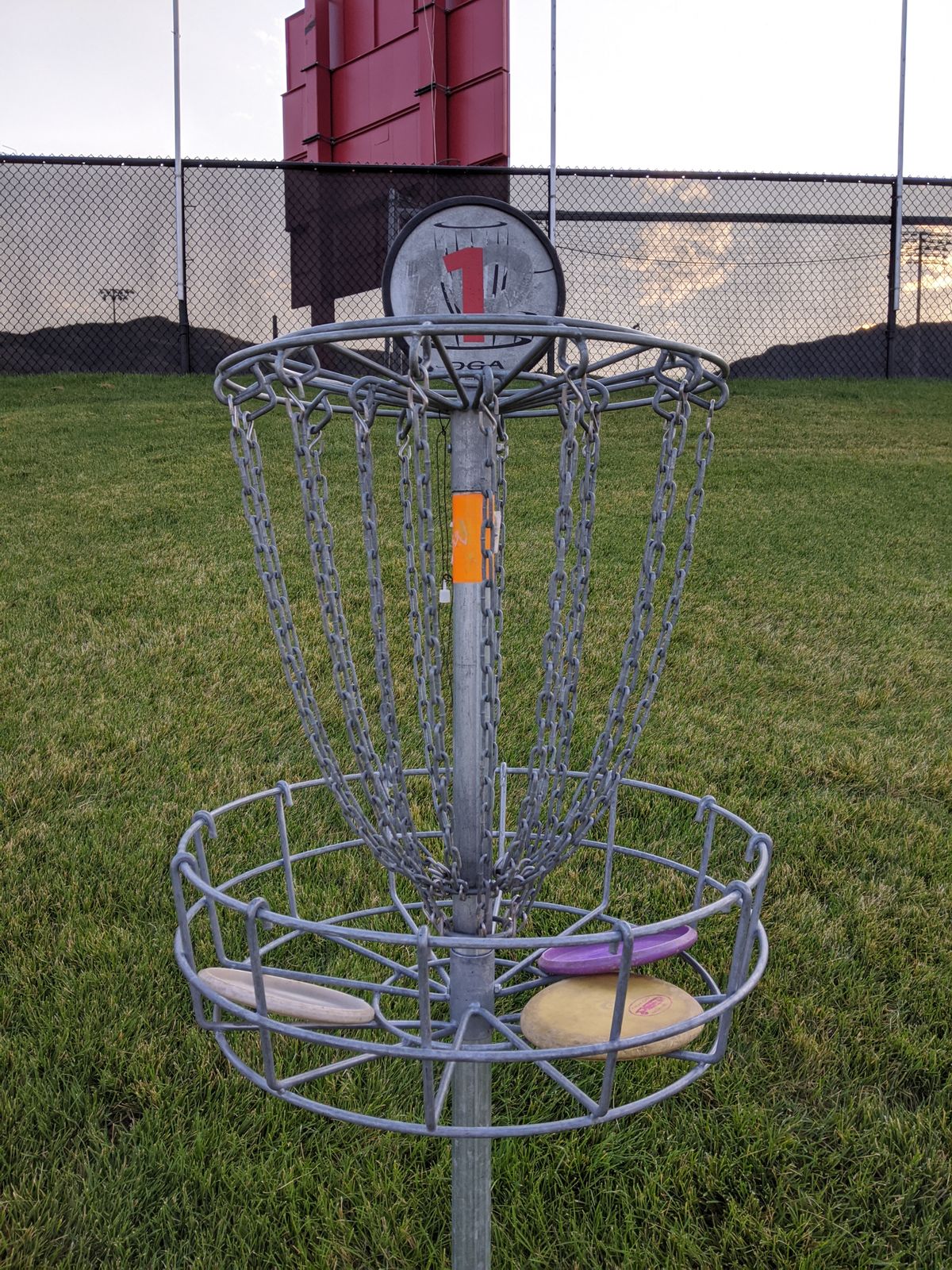 Hole 1 basket.