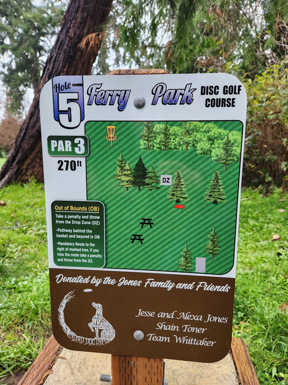 Hole 5 Tee Sign