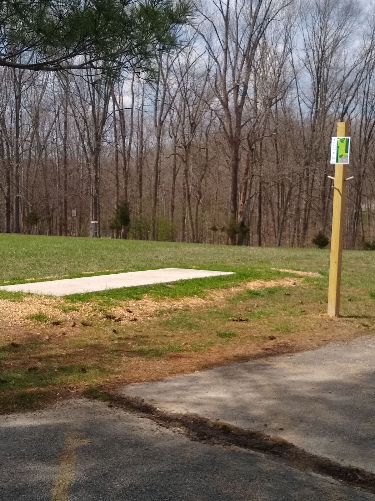 New sign posts with integrated bag hooks.