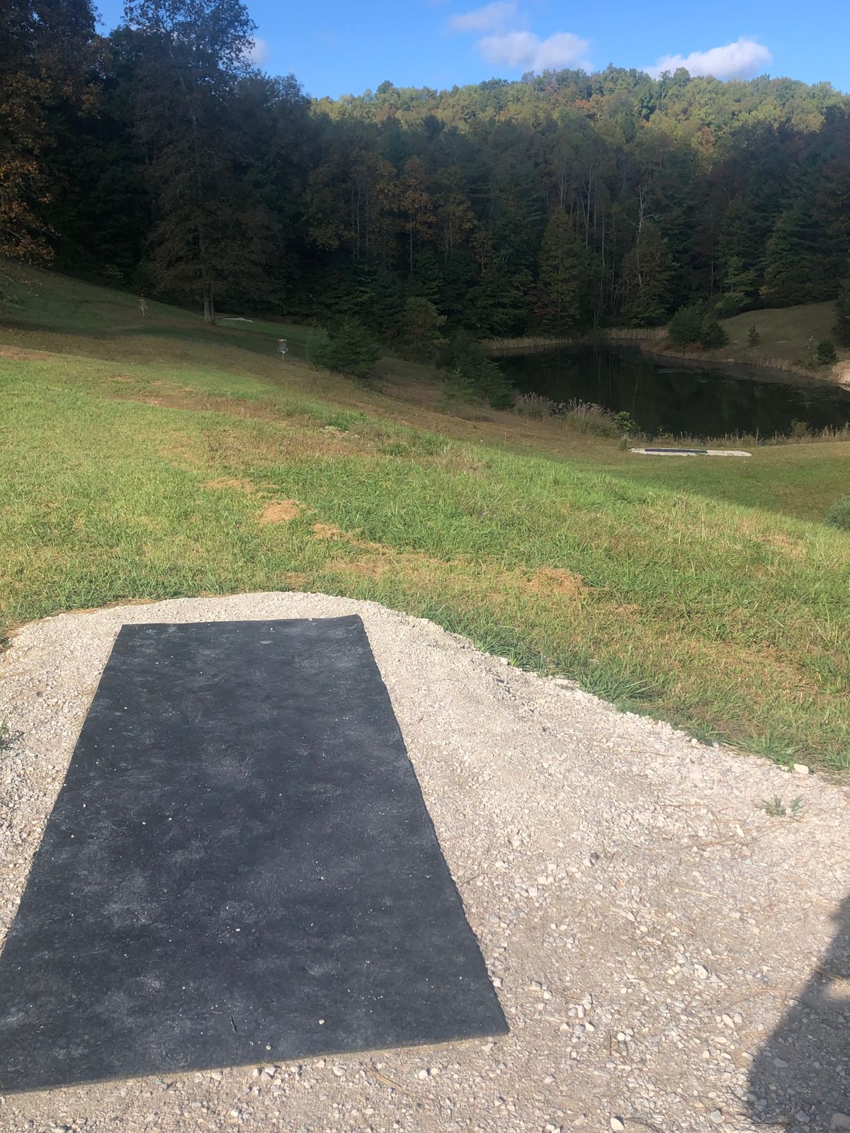 Hole 1 with update Tee pad. Plays to the first basket