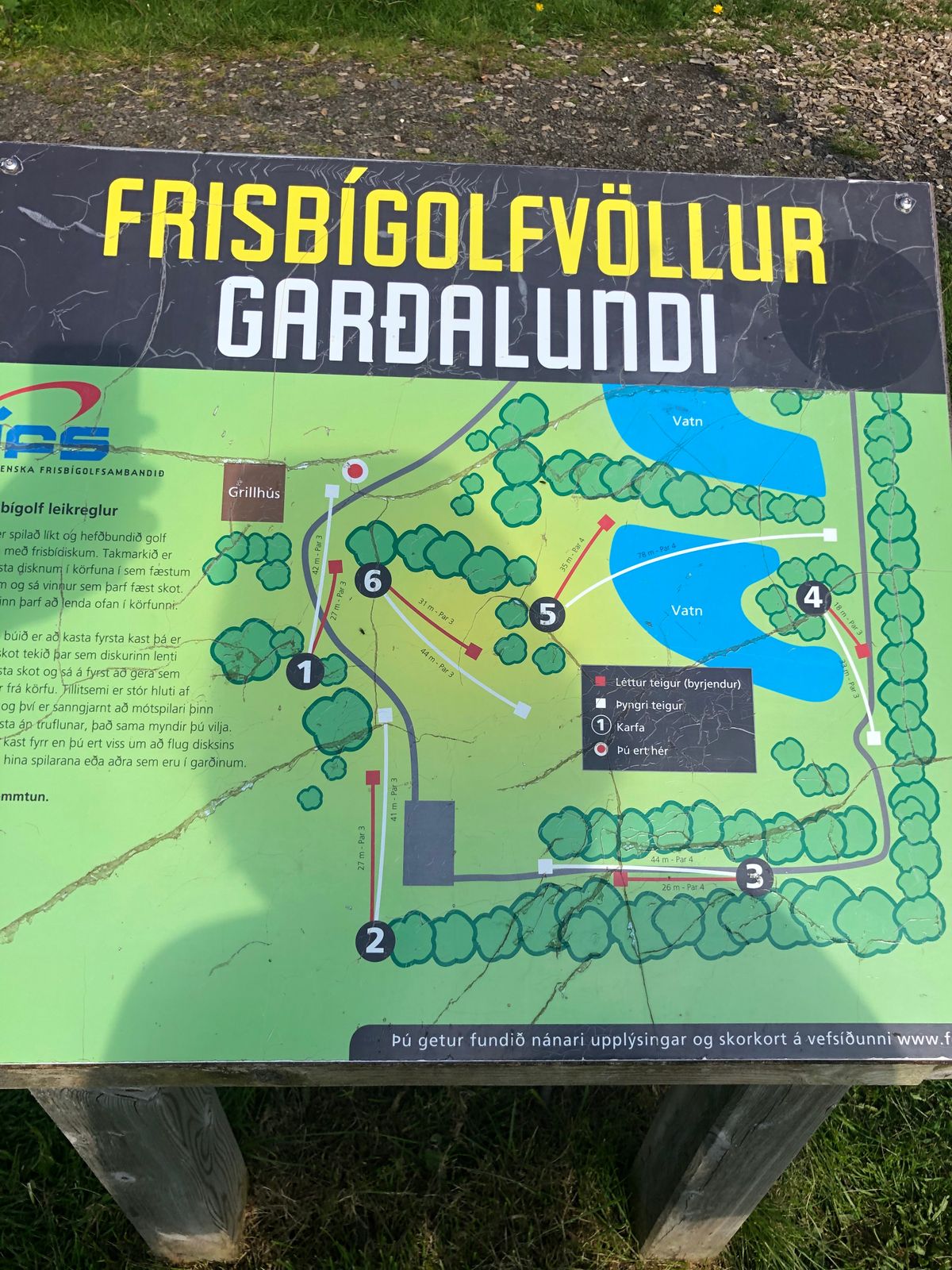 Course map. 3 added baskets to 9 not shown but are north of this area displayed.