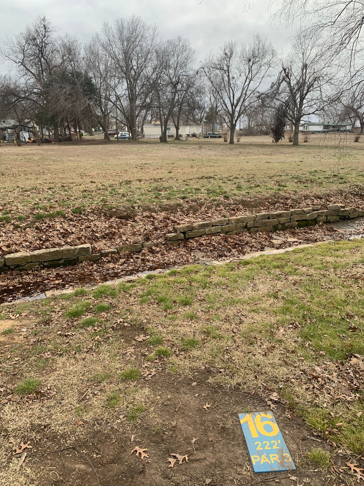 Hole #16 tee marker.