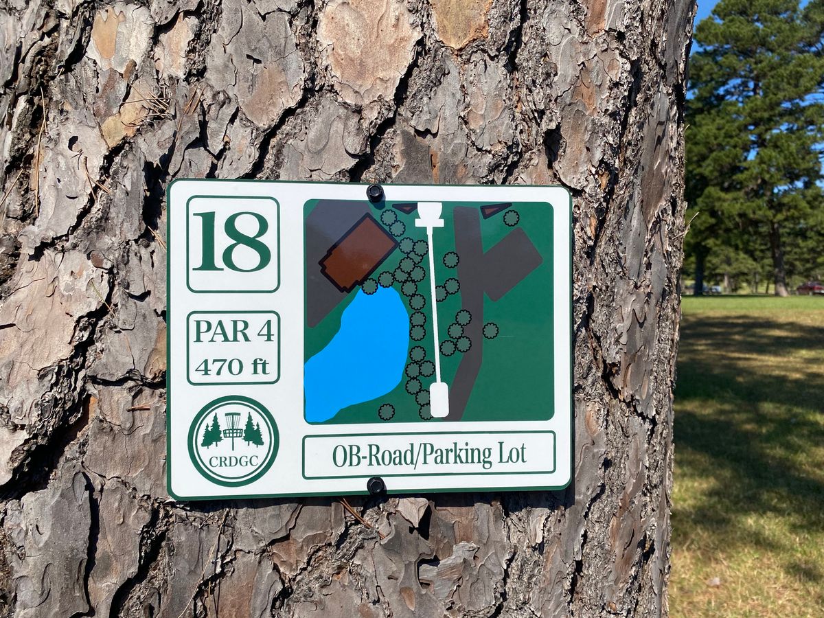 Hole 18 sign (white)