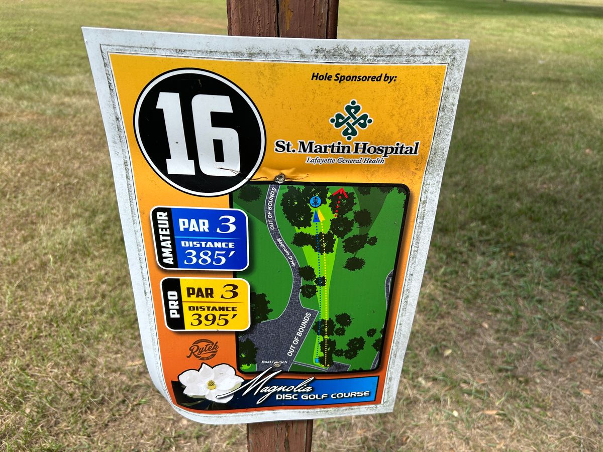 Hole 16 Tee Sign