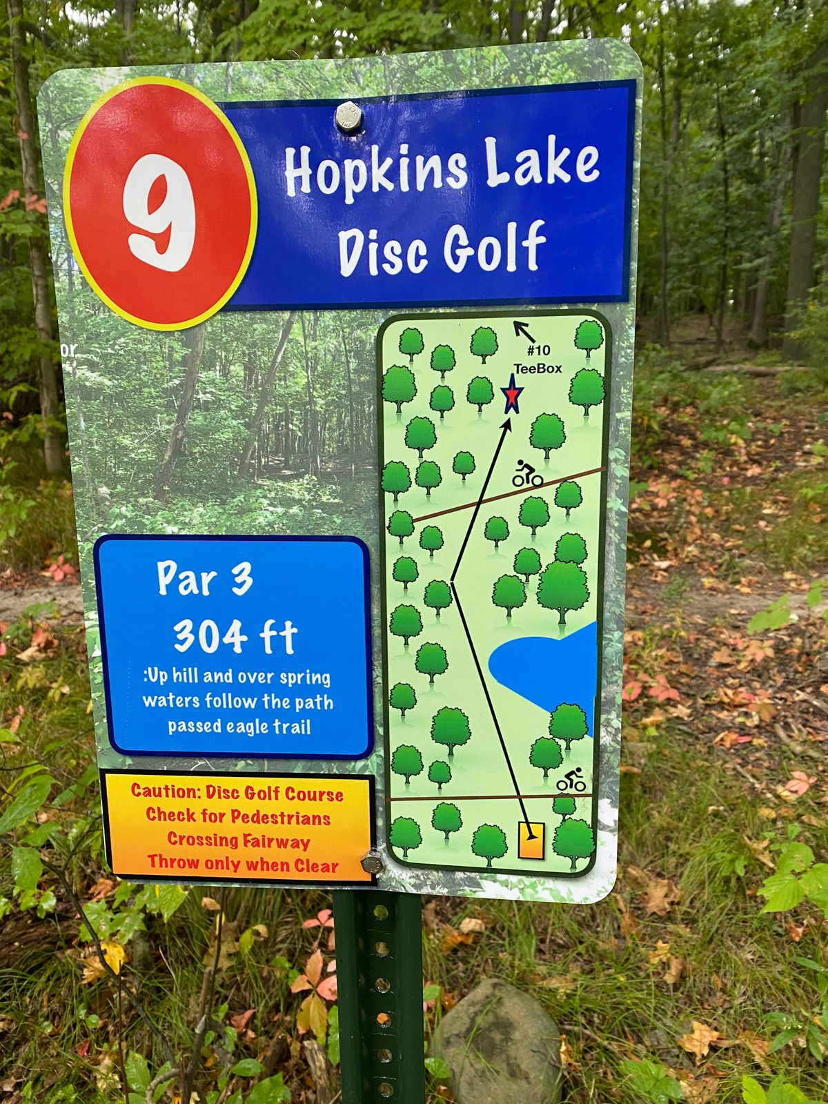 Hole 9 Tee Sign.