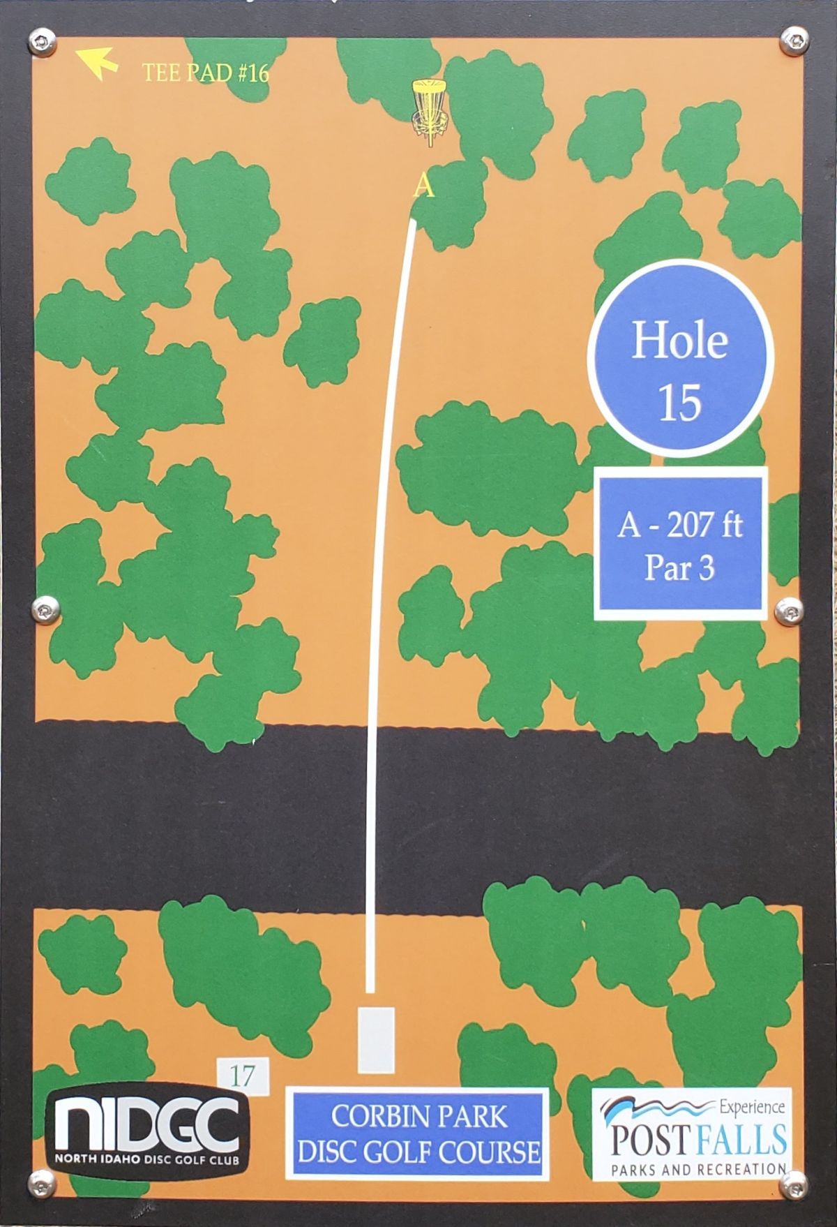 Tee sign hole 15