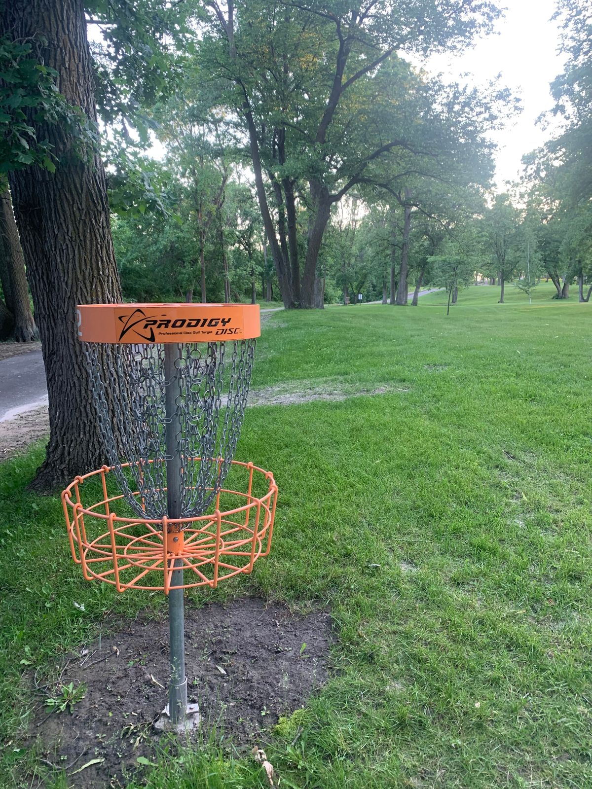 View of hole 2 basket.