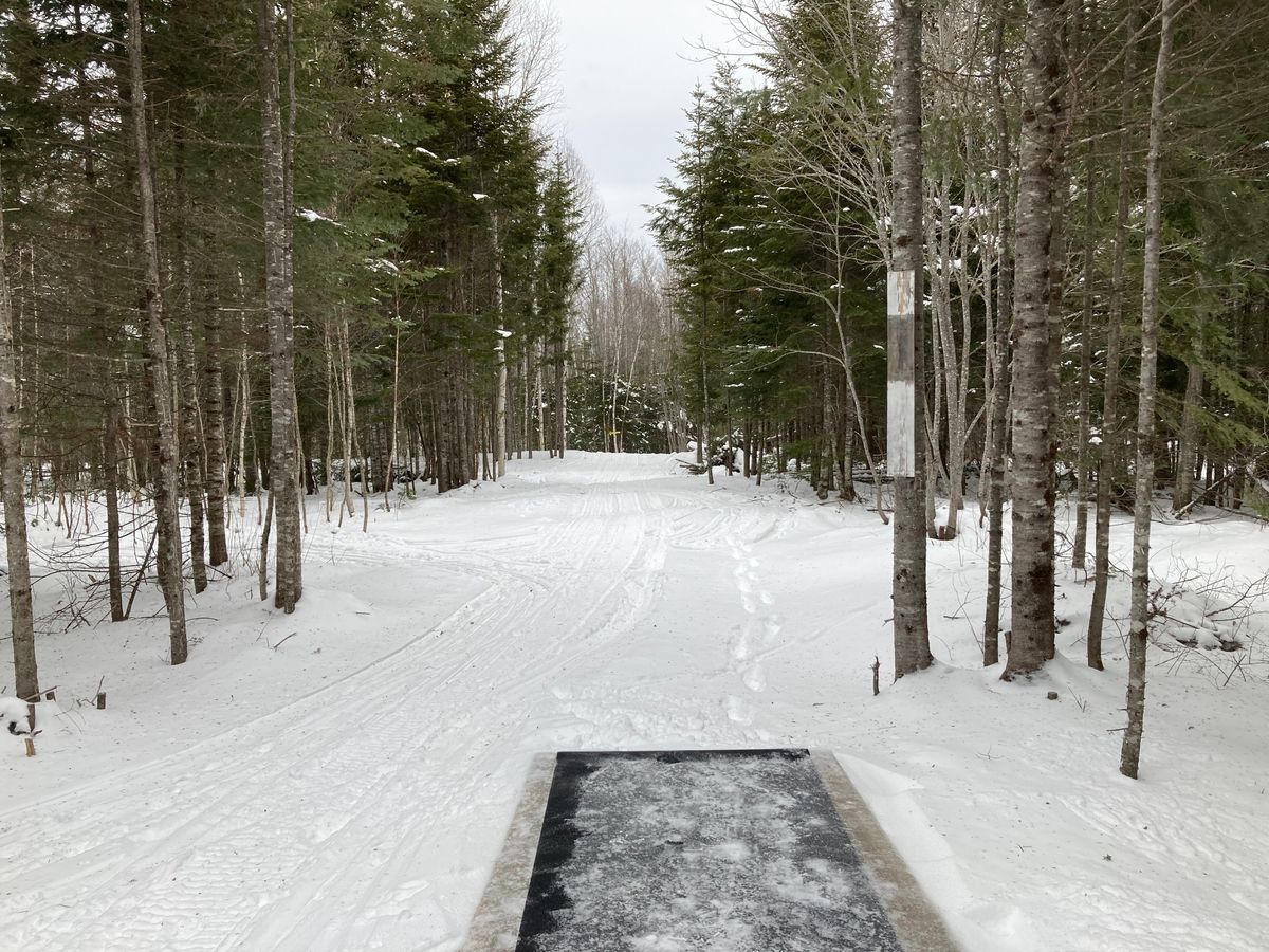 Hole 4 drops and turns hard left at the end of the straight away.