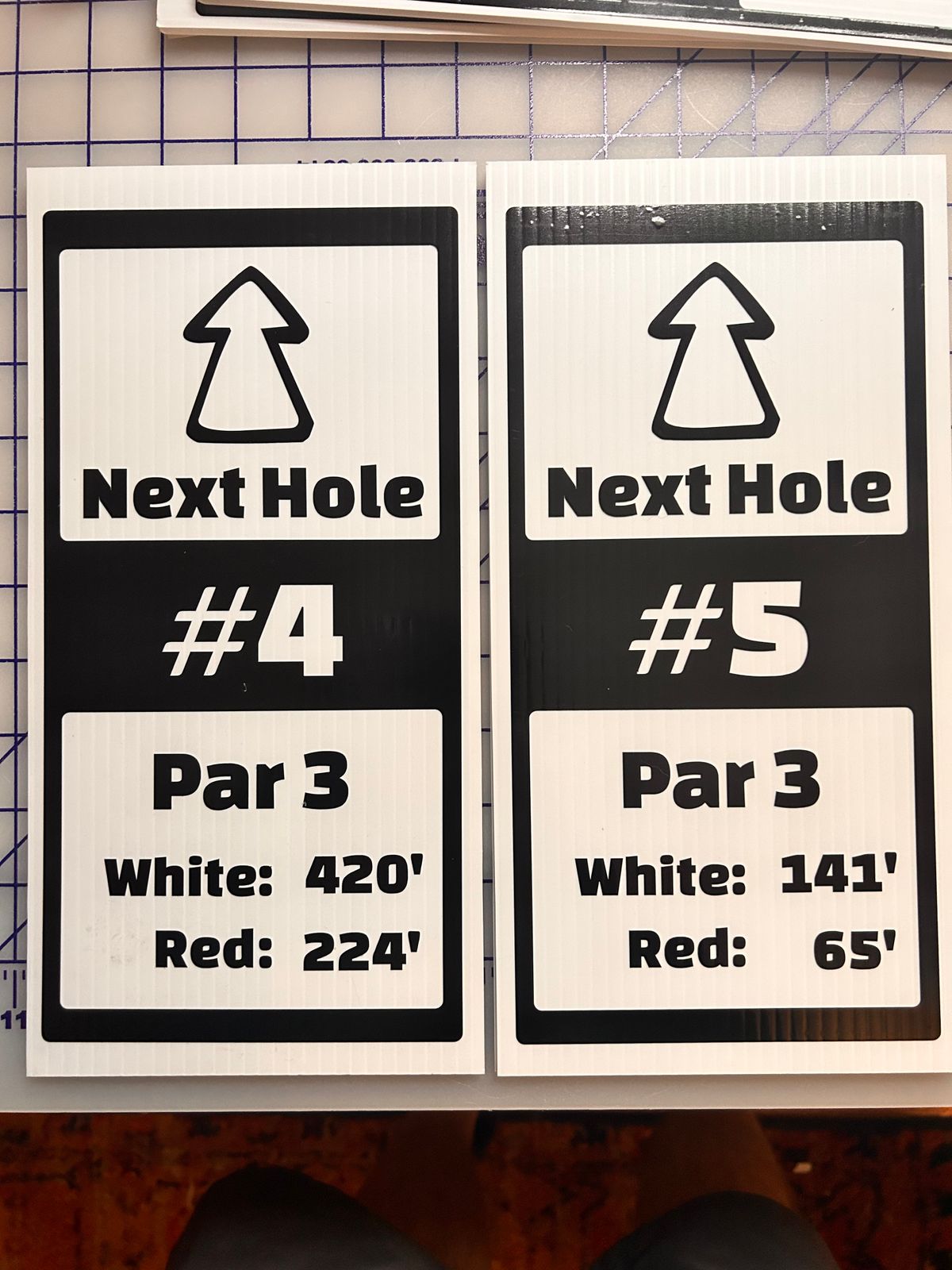 Next Hole Signs 4 & 5