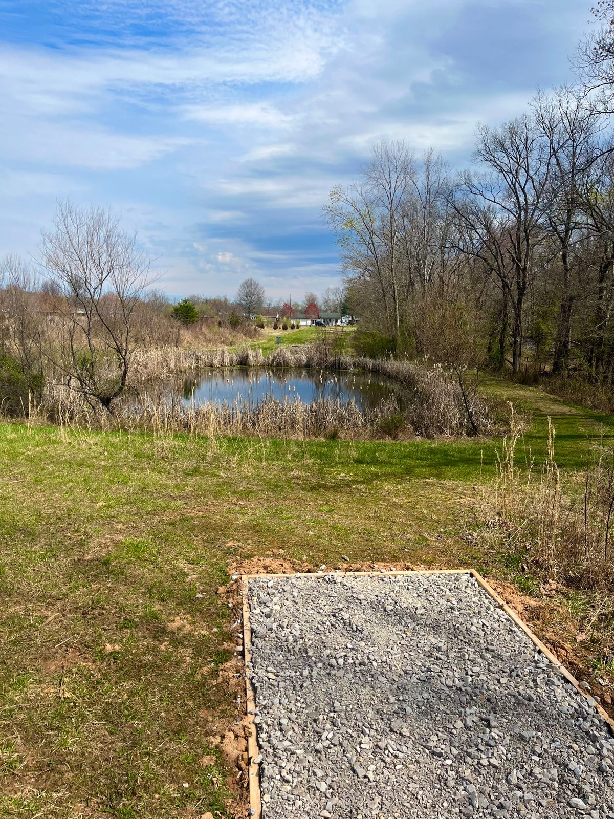 Hole 9, fun little shot over the pond.