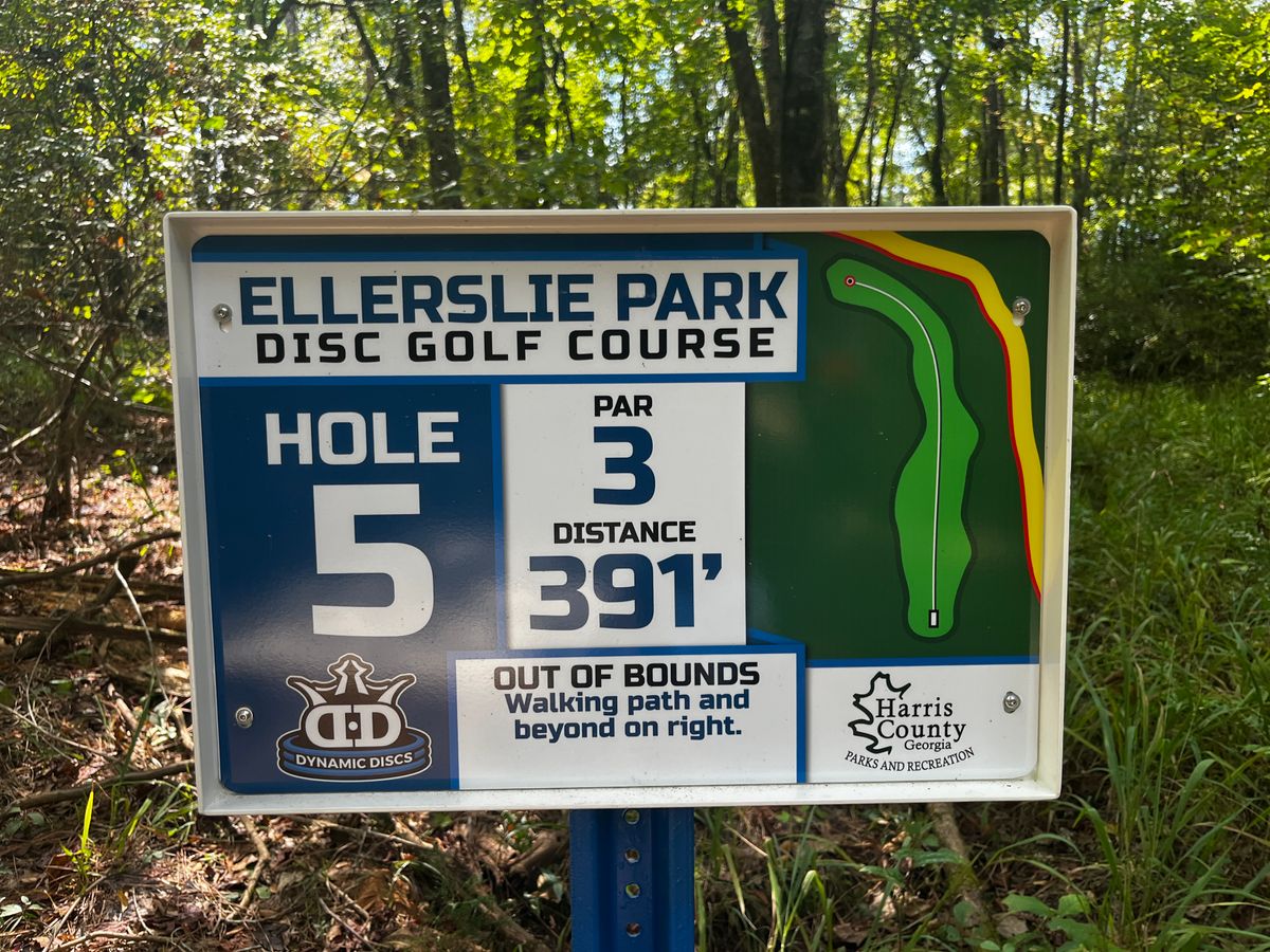 Hole 5 sign