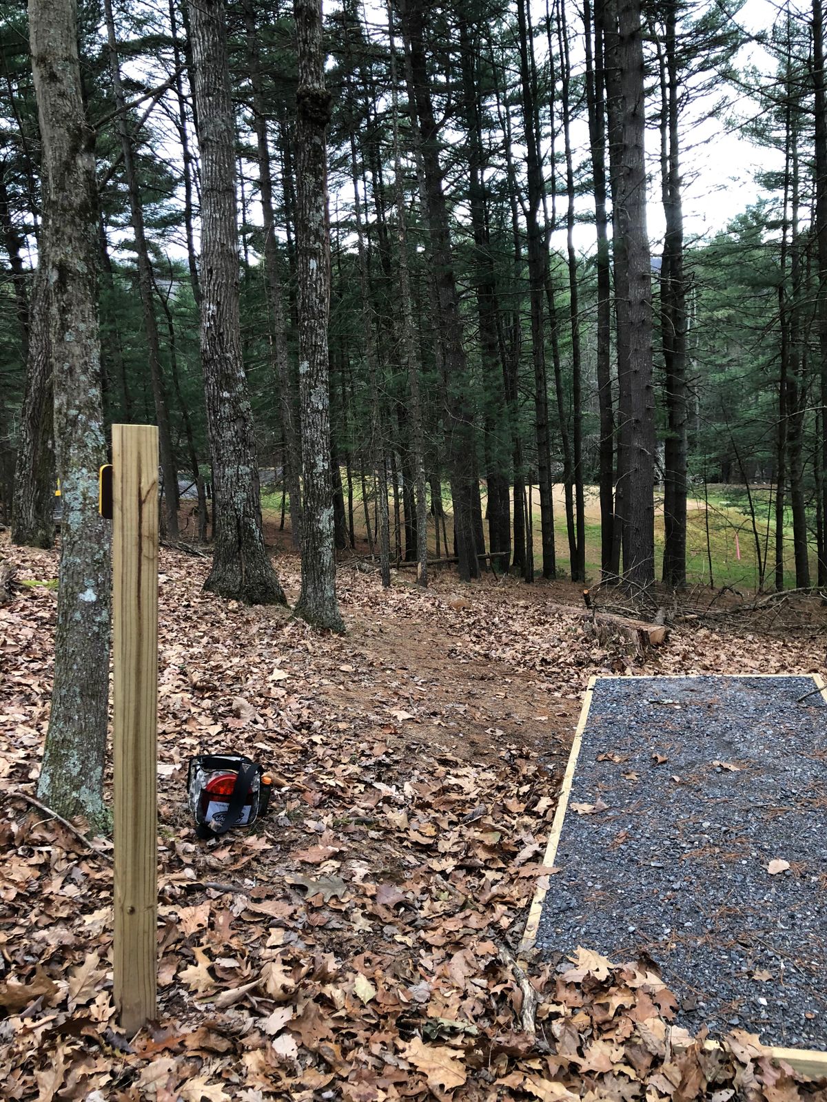 Tee Box 8 - drive is straight to hard dogleg left