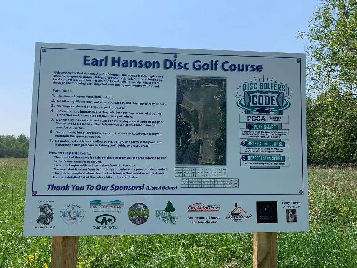 View of course sign.