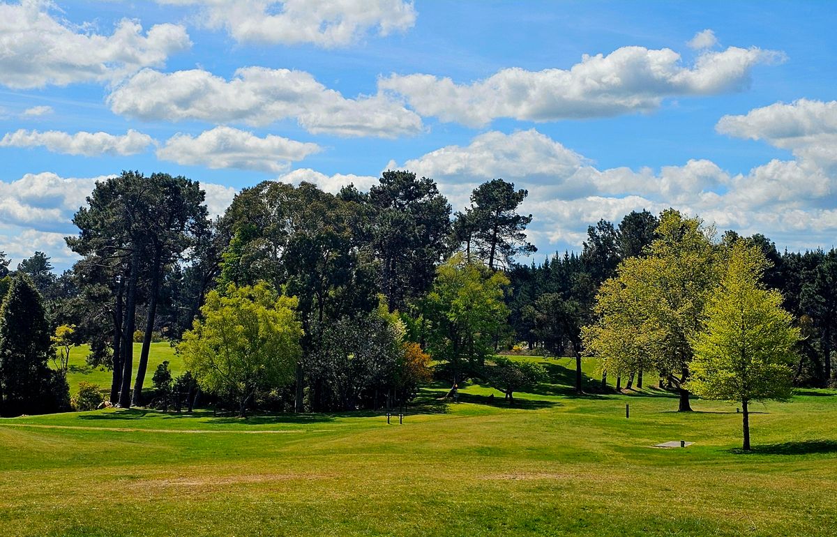 Spa Park is a beautifully manicured park with mature trees on rolling hills, seemingly created specifically for enjoying disc golf!