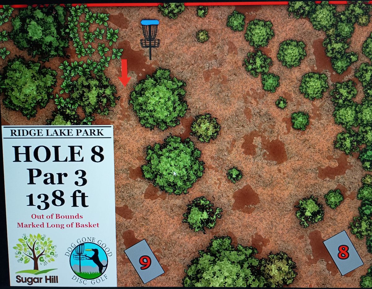 Hole 8 tee sign