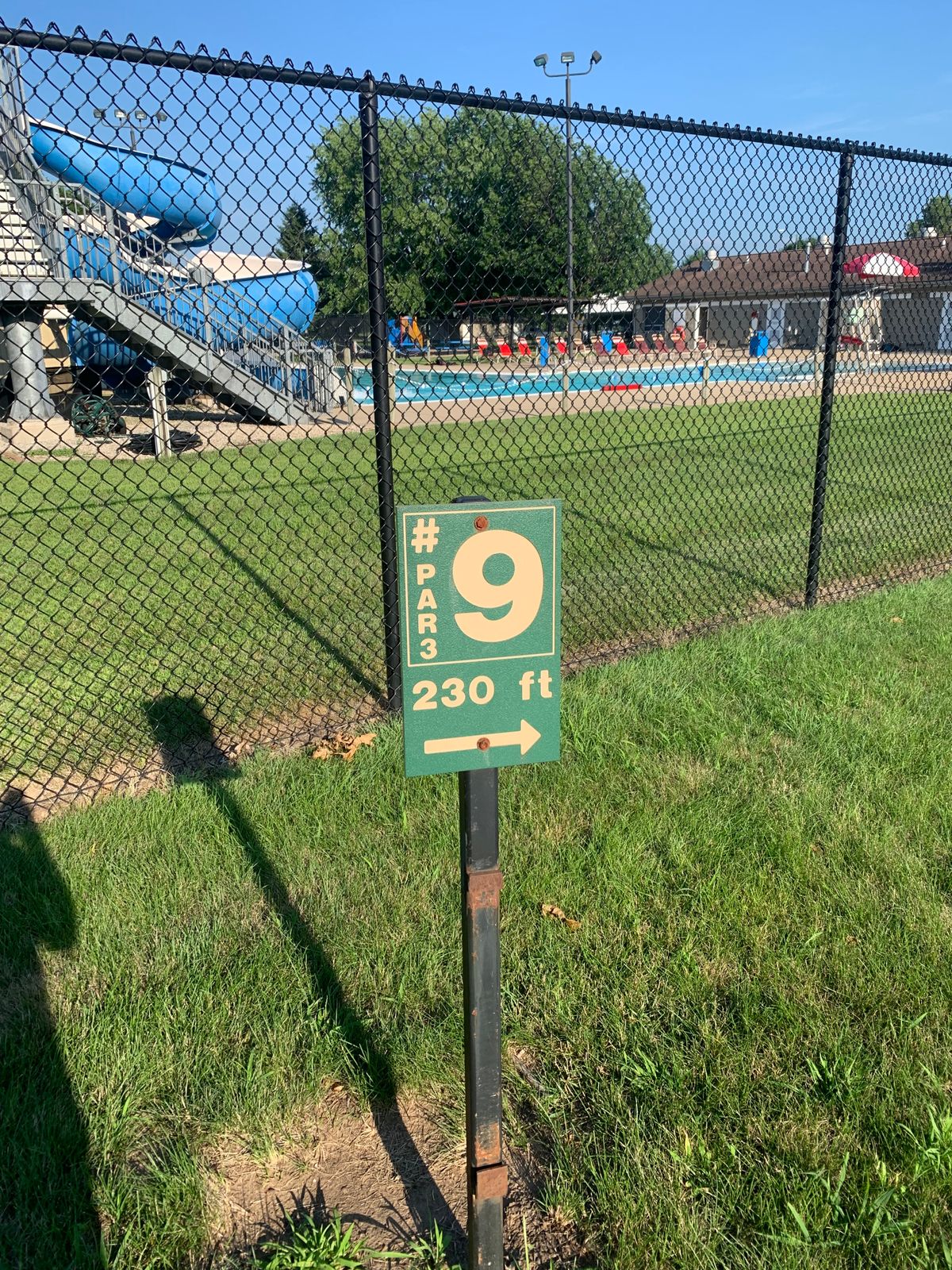 Hole #9 tee sign.