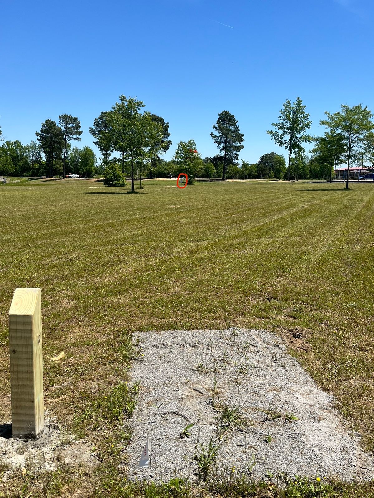 235’ Marked Mando to Right of Tree on left side for player safety