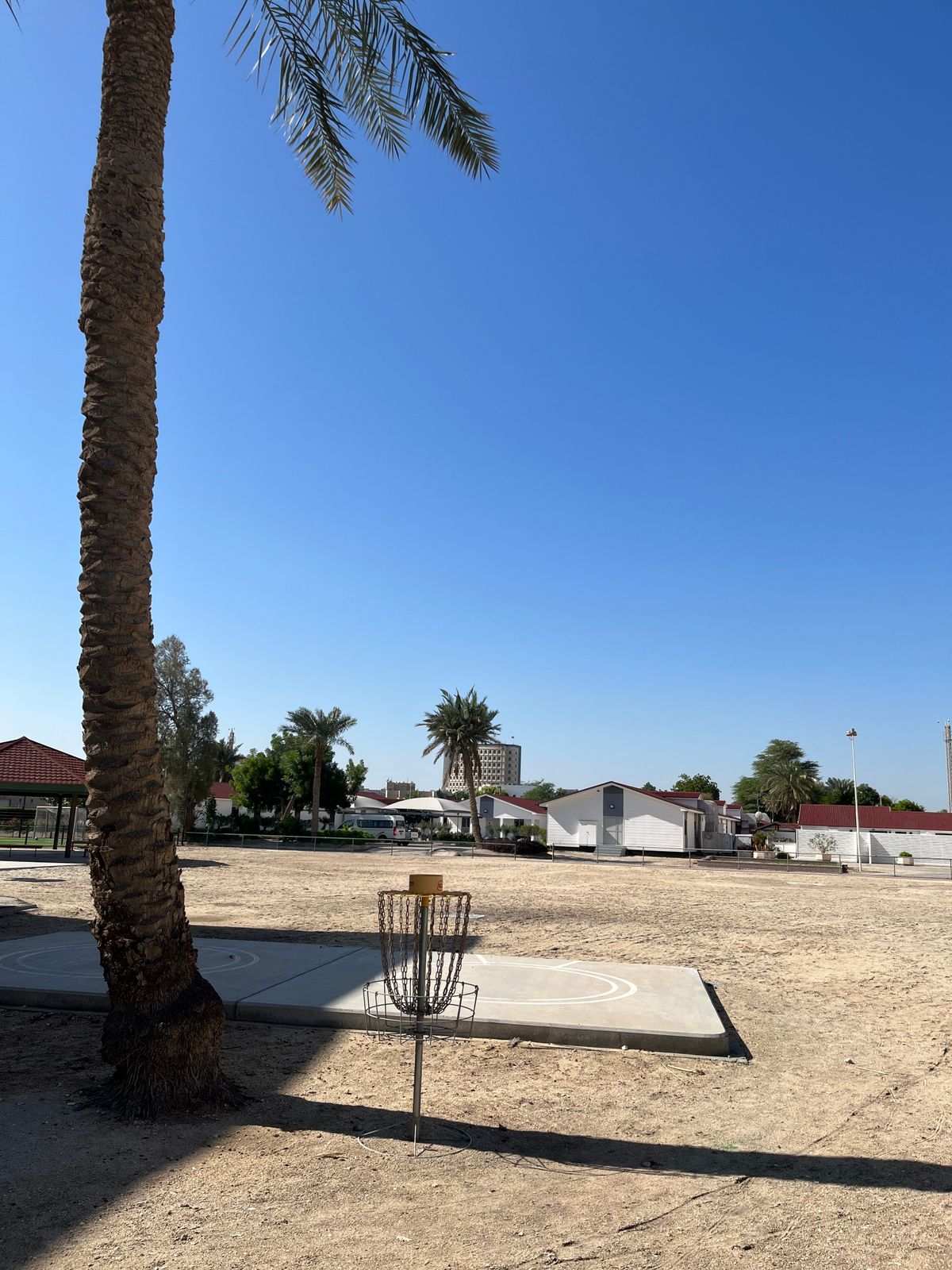 Hole 8/17 basket looking back at tee pads