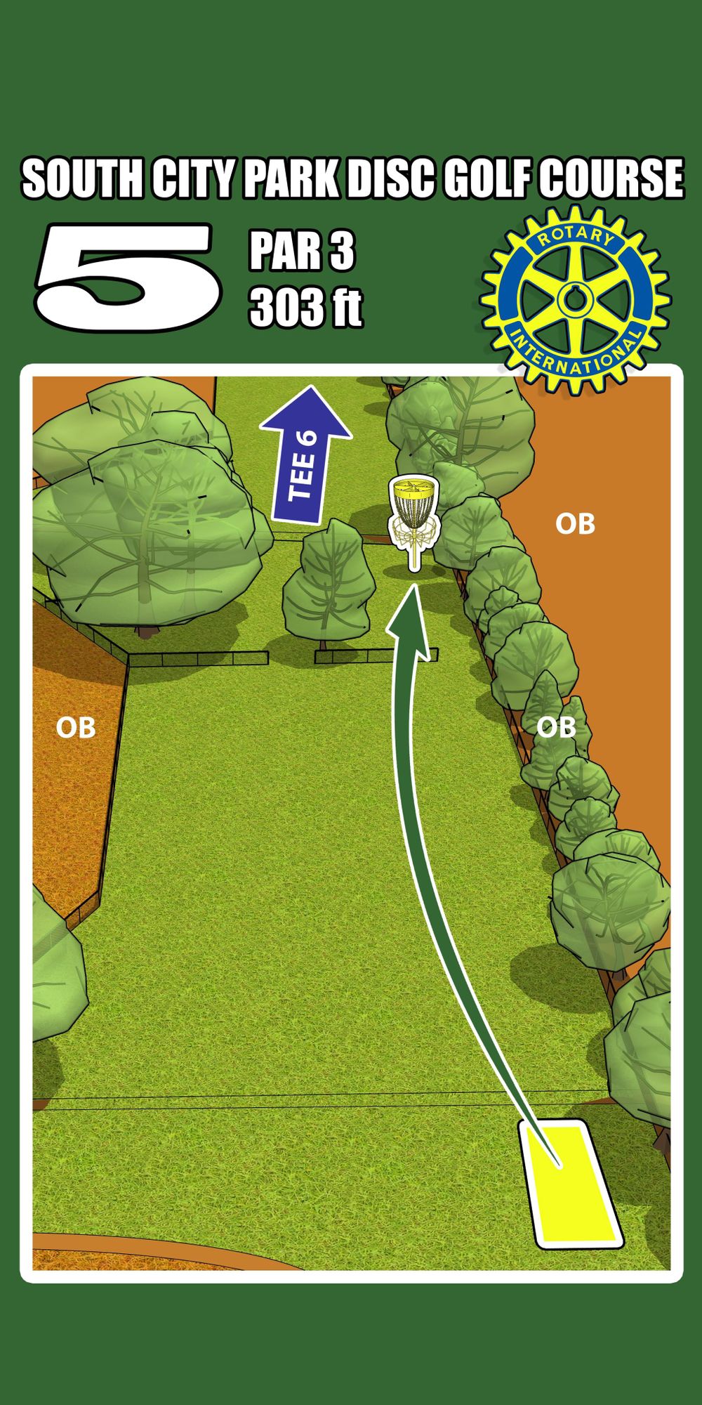 Hole 5 Tee Sign
