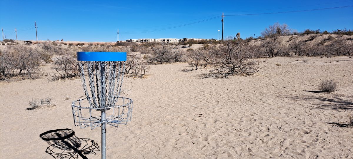 Hole 6 basket looking back at teepad