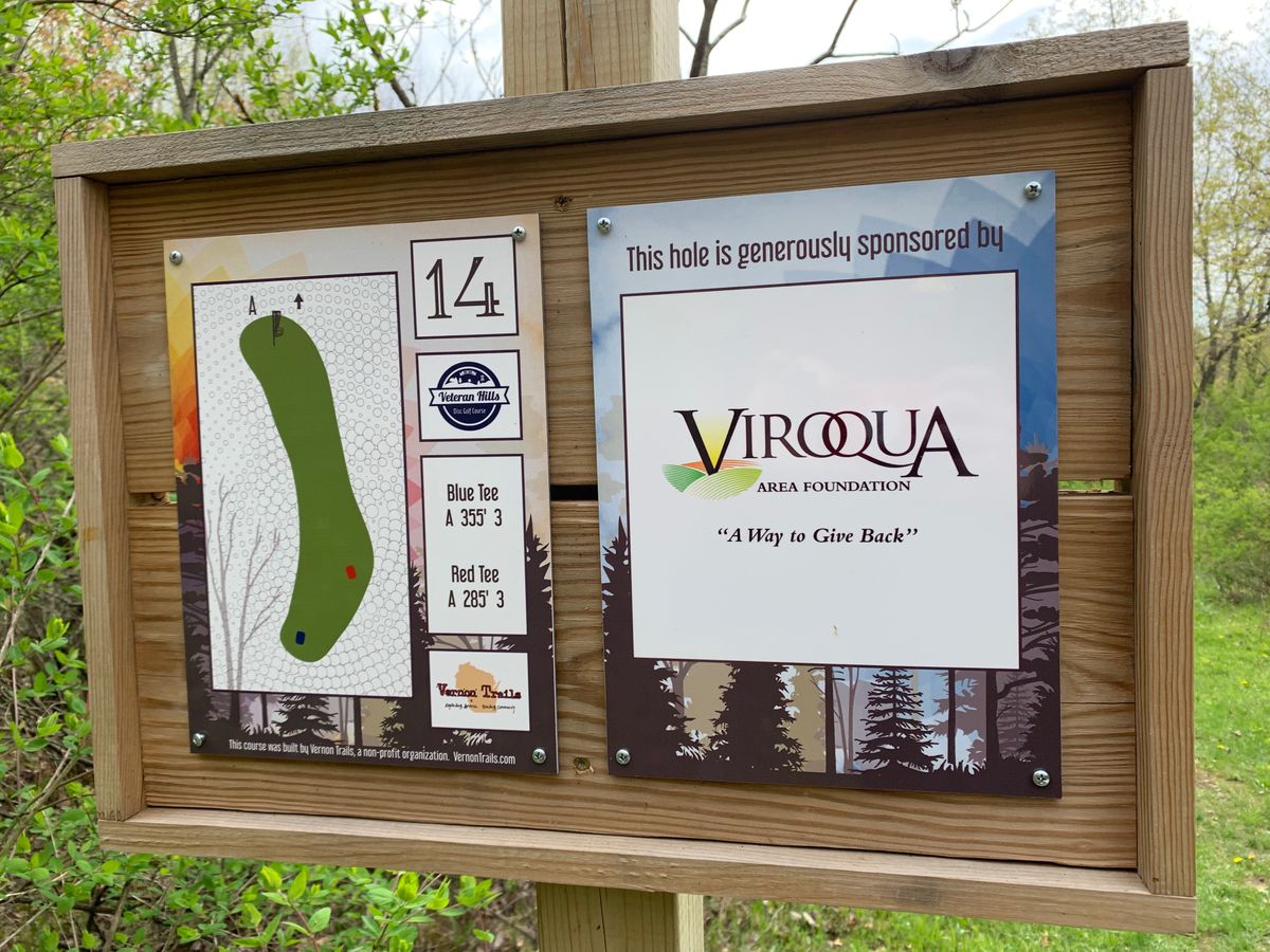 View of hole map at hole 14.